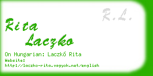 rita laczko business card